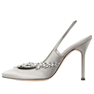 Balenciaga (WMNS) Balenciaga Manolo Blahnik Slingback Grey A0024NW1WM81581