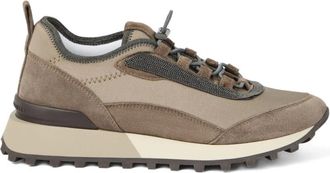 Brunello Cucinelli Sneakers, female, Brown, 6 UK, Brown Silk Nylon Trainers