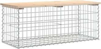 vidaXL Garden Bench Gabion Design 103x44x42 cm Solid Wood Pine vidaXL