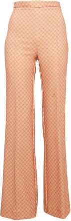 Elisabetta Franchi Cr&ecirc;pe broek met print - Oranje
