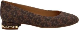 Michael Kors June Flex Empire Signature Logo Ballerina - Dames - Ballerinas - Bruin - 41 EU - Polyester - Schoenen