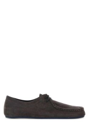 Jil Sander Dark Grey Suede Lace-up Shoes