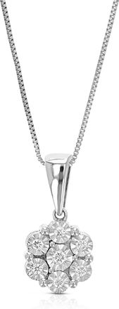 Vir Jewels 1/8 cttw Lab Grown Diamond Composite Pendant Necklace in Sterling Silver with Chain For Women