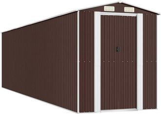 vidaXL Cobertizo Jard&iacute;n Acero Galvanizado Marr&oacute;n Oscuro 192x772x223 Cm Vidaxl