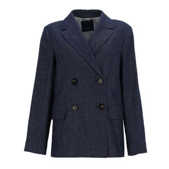 Max Mara Jassen, Dames, Blauw, M, Smmnero Jacket