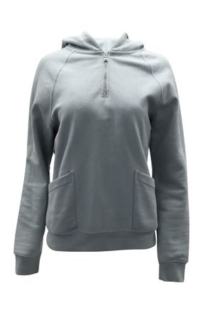 Frame Denim Frame Quarter Zip Hoodie in Mint Cotton