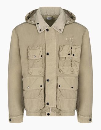 C.P. Company Mens HEAVY CHROME-R GOGGLE JACKET - Brown - Size: 42/Regular