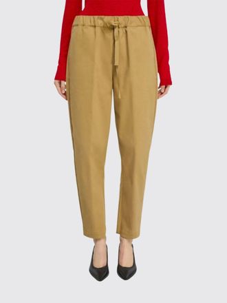 Semicouture Slim Fit Wool Blend Trousers with Drawstring Waist