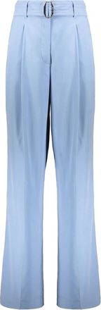 Moorer Losse broek met riem - Dames - Wijde Broeken - Blauw - S - Katoen - Broeken