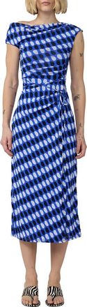 Diane Von F&uuml;rstenberg Wittrock One-Shoulder Dot Print Mesh Dress in Jelly Dot Aquarius at Nordstrom, Size Xx-Small