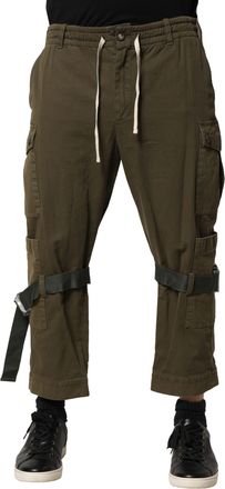 Dolce & Gabbana Brown Cotton Cargo Drawstring Mens Pants