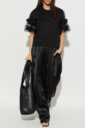 Comme Des Gar&ccedil;ons Comme Des Gar&ccedil;ons Noir Kei Ninomiya T-shirt With Decorative Ruffles, Womens, Black