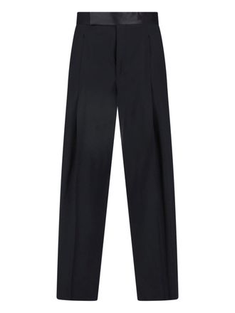 Giorgio Armani Black Virgin Wool High-Rise Formal Pants