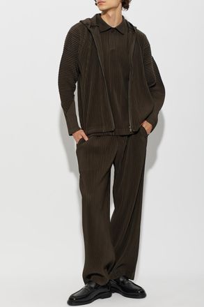 Homme Pliss&eacute; Issey Miyake Pleated Trousers, Mens, Brown