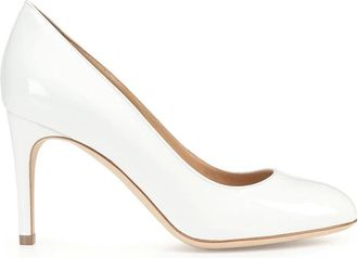 Sergio Rossi Pumps, female, White, Size: 7 1/2 US Leather Pumps with 9 cm Heel