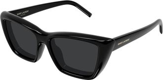 Saint Laurent Mica Plump Zonnebril - unisex - Accessoires - Zwart - Maat: 55 MM Nylon