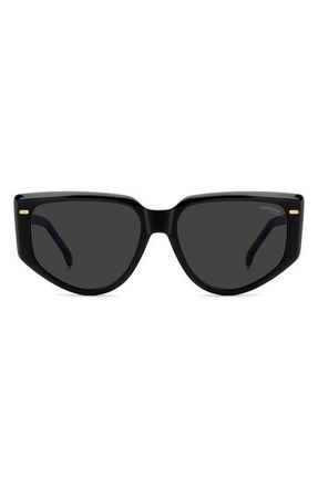 Carrera 57mm Rectangular Sunglasses in Black/Grey at Nordstrom