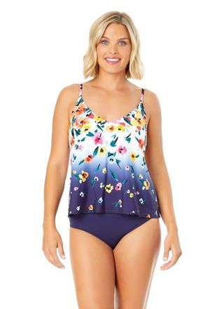 Anne Cole Womens Riviera Floral Easy Triangle Tankini Swim Top in Gradient Floral at Nordstrom, Size X-Small