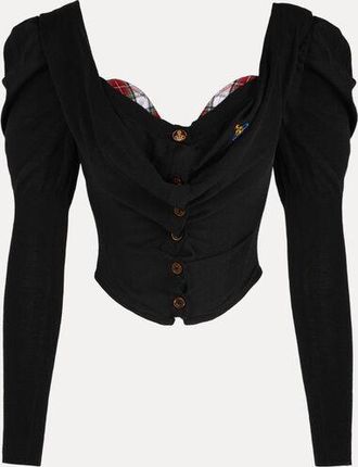 Vivienne Westwood Bea Corset Cardigan Merino Wool / Silk Black 44 Women