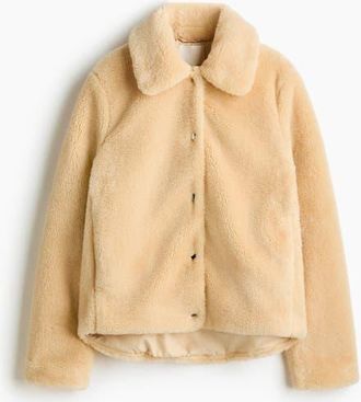 H&M Pile Jacket in Beige at Nordstrom, Size Xx-Large