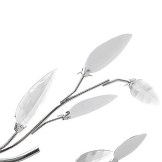Berkfield Home Transparent&White Ceiling Lamp Acrylic Crystal Leaf Arms 5 E14 Bulbs in White