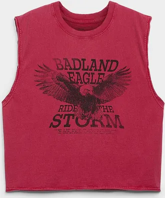 Djab Mens Washed graphic muscle Tee Shirt Oversized fit