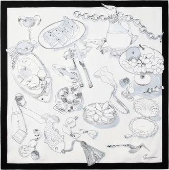 Jacquemus Le Grand Foulard Cocktail - Dames - Zijden sjaals - Wit - ONE Size - Accessoires