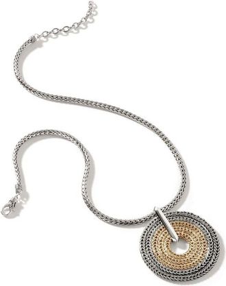 John Hardy RATA 18Kt Gold & Sterling Silver Pendant Necklace - Nz900970x16-18