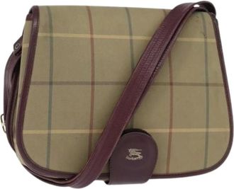 Burberry Pre-owned Shoulder Bags, female, Beige, Size: ONE SIZE Pre-owned Canvas Shoulder Bag