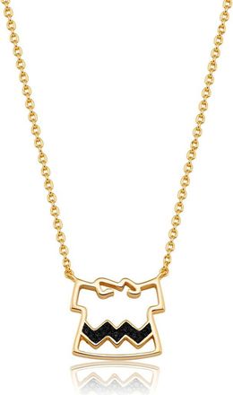 Crislu x Peanuts Charley Browns Shirt Pendant Necklace in 18Kt Yellow Gold/clear Stone at Nordstrom, Size 16