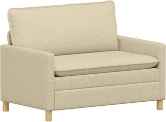 vidaXL Sof&aacute; 2 Plaza Crema 126 X 81 X 87,5 Cm Tela Vidaxl