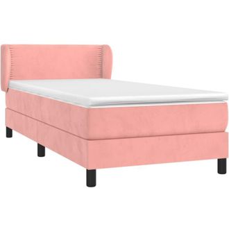 vidaXL Vidaxl - Cama Box Spring Con Colch&oacute;n Terciopelo Rosa 100x200 Cm
