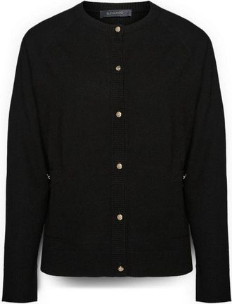 Elena Miro Viscose Cardigan met Zakken - Dames - Vesten - Zwart - L - Polyester - Truien & Vesten