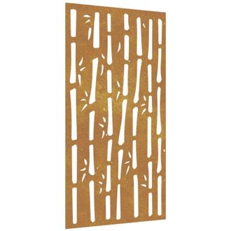 vidaXL Adorno De Pared De Jard&iacute;n Acero Corten Dise&ntilde;o Bamb&uacute; 105x55 Cm Vidaxl