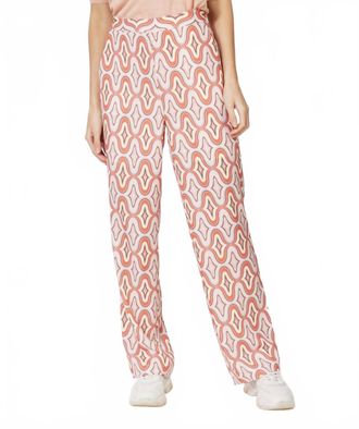Esqualo Gloria Wide Leg Pants In Groovy Print