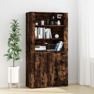Berkfield Home Highboard Smoked Oak Engineered Wood in Brown