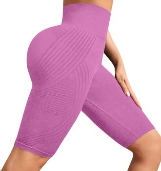 Generic Cycling Shorts Women UK, High Waisted Ladies Cycle Leggings for Gym Biker Running Cycling Short Scrunch Bums Gym Short Hip Lifting Tummy Control Booty