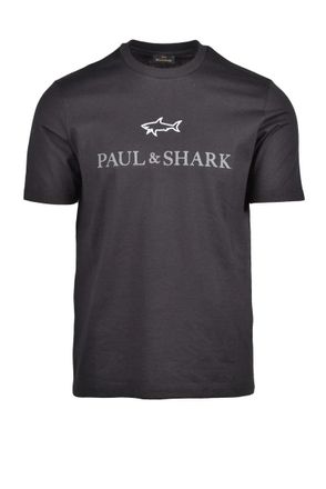 Paul & Shark Black Cotton Men T-shirt