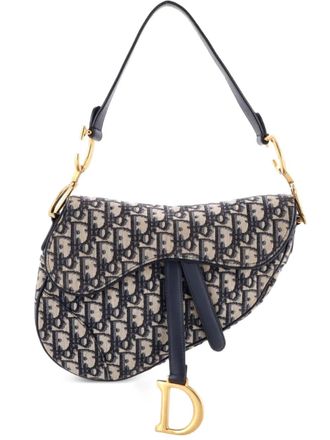 Dior Saddle Handbag Oblique Canvas Medium shoulder bag - Blu