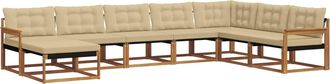 vidaXL Conjunto De Sof&aacute;s De Exterior 8 Uds. Natural Y Beige Vidaxl