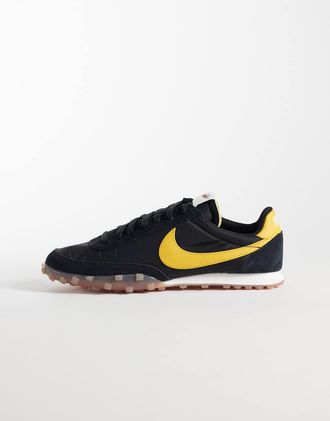 Nike Waffle Racer 26 - Sneakers nere e gialle-Nero