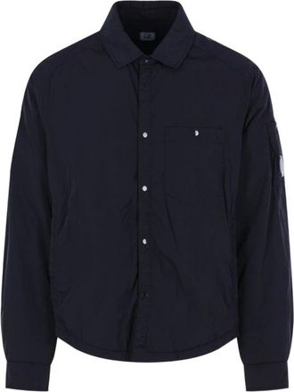 C.P. Company Chrome-R Padded Lens Overshirt - Heren - Zomerjassen - Blauw - S - Polyester - Jassen