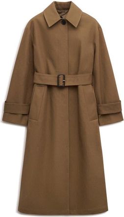Mango Belted Cotton Trench Coat in Medium Brown at Nordstrom, Size X-Large