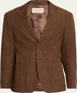 Officine G&eacute;n&eacute;rale Mens Michel Relaxed Single-Breasted Jacket