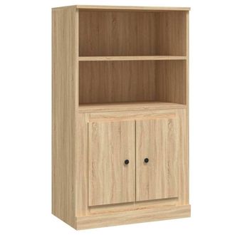 Berkfield Home Highboard Sonoma Oak 60x35.5x103.5 cm Engineered Wood in Light Tan