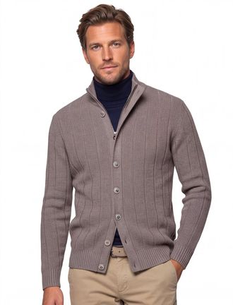 Gentiluomo vest Gentiluomo met rits en knopen bruin