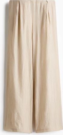 H&M Crinkled Viscose-blend Pants in Light Beige at Nordstrom, Size X-Small