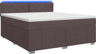 vidaXL Letto Box Spring Con Materasso Marrone Scuro 140 X 200 Cm Vidaxl