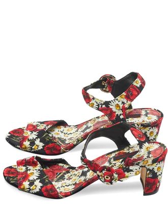 Dolce & Gabbana floral-print sandals - Red