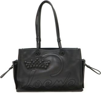 Loewe Black Leather Shoulder Bag Tote Bag (Pre-Owned)